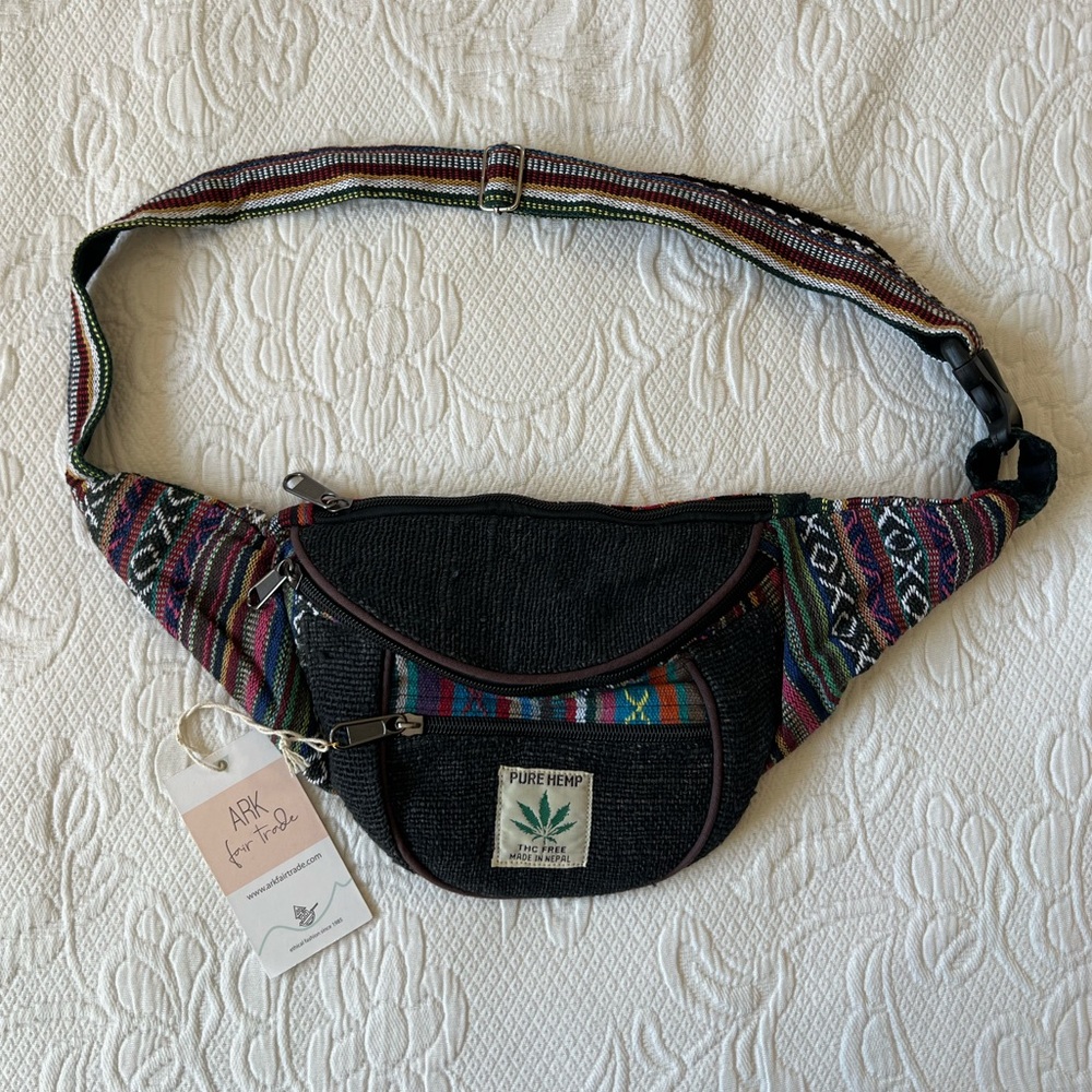 NWT ARK Fair Trade Hemp Sling Bag